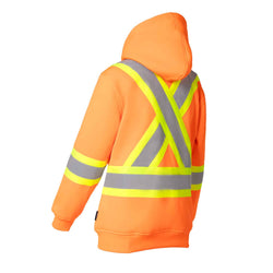 Image of Women's Hi Vis Safety Hoodie with Detachable Hood