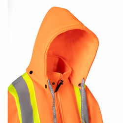 Image of Women's Hi Vis Safety Hoodie with Detachable Hood