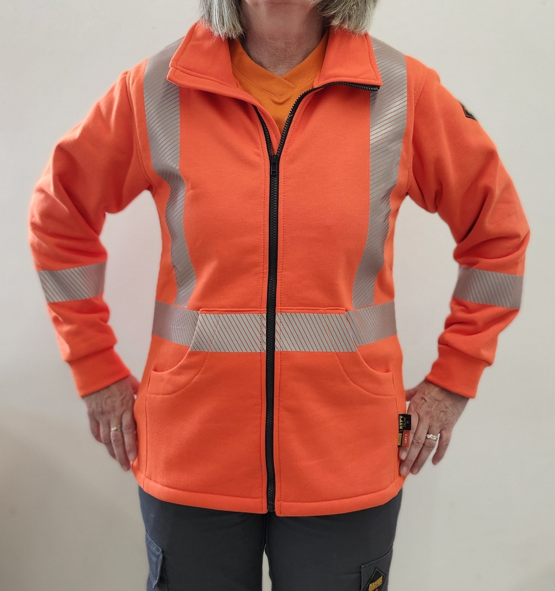 Image of Women’s FR Fleece Hi-Vis Zip Up Hoodie