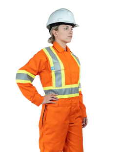 Image of Covergall - Sustainable High-Vis Long Sleeve Orange Shirt