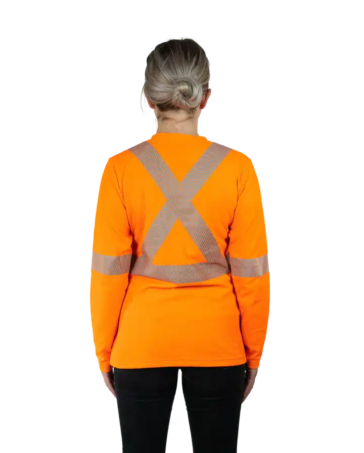 Image of Covergall - Sustainable High-Vis Long Sleeve Orange Shirt