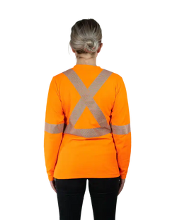Image of Covergall - Sustainable High-Vis Long Sleeve Orange Shirt