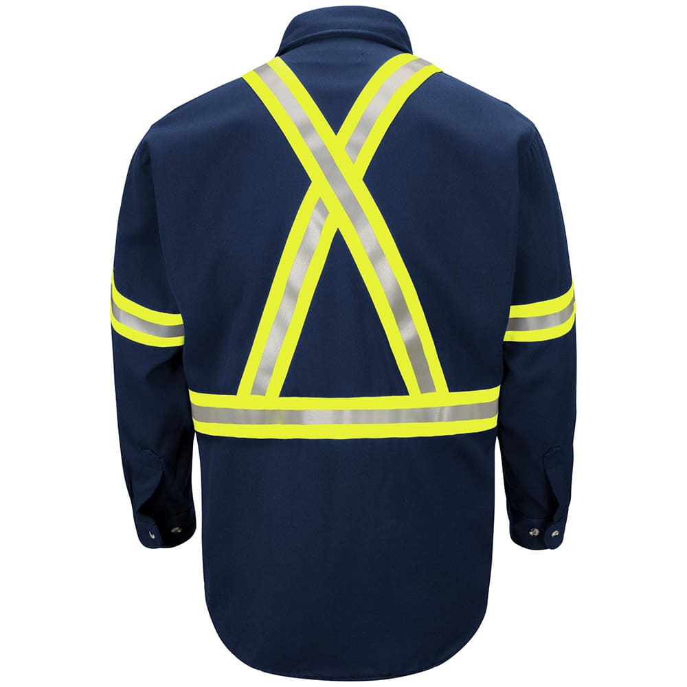 Men's Midweight FR Enhanced Visbility Uniform Shirt with Reflective Trim