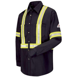 Image of Men's Midweight FR Enhanced Visbility Uniform Shirt with Reflective Trim