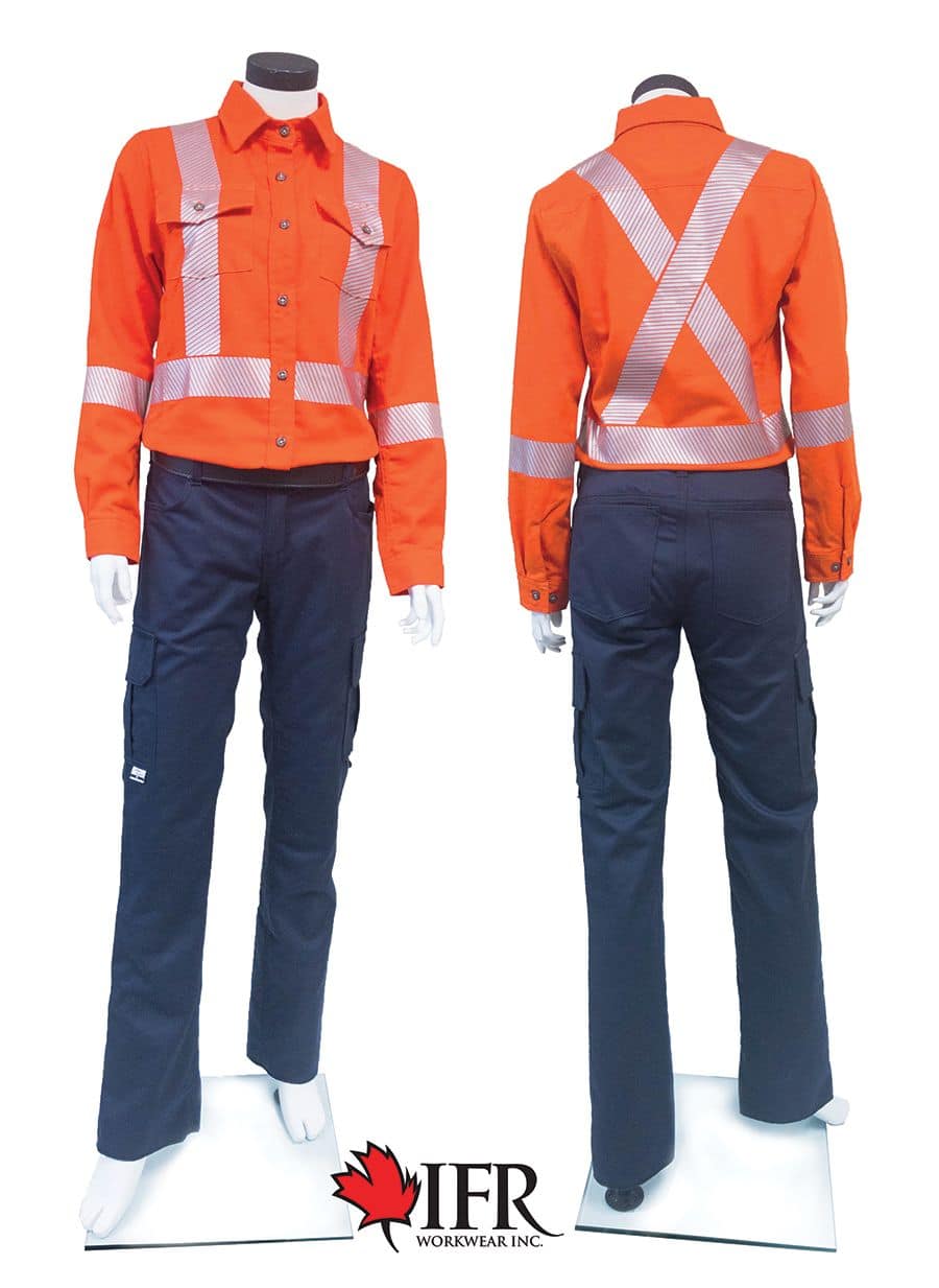 IFR Workwear Women's Full Zip FR Striped Fleece Jacket