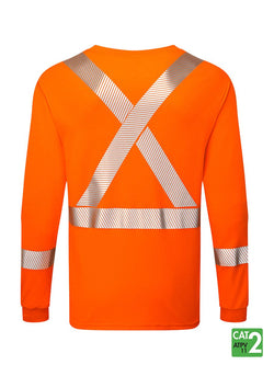 Image of IFR Workwear Front Line 6.9 oz Henley Segment Striped Long Sleeve T-Shirt (Style 662)