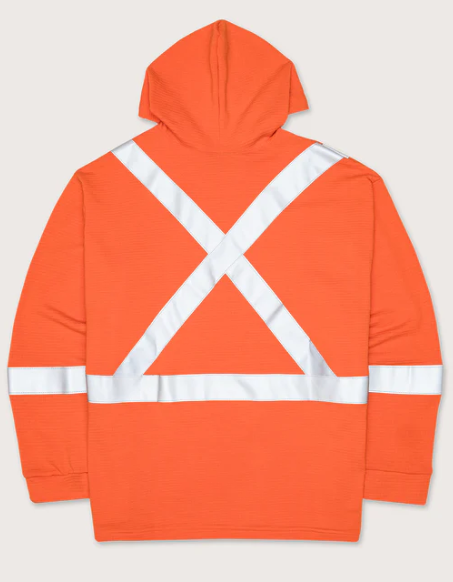 FR Hi Vis Orange Pullover Hoodie W/ 2