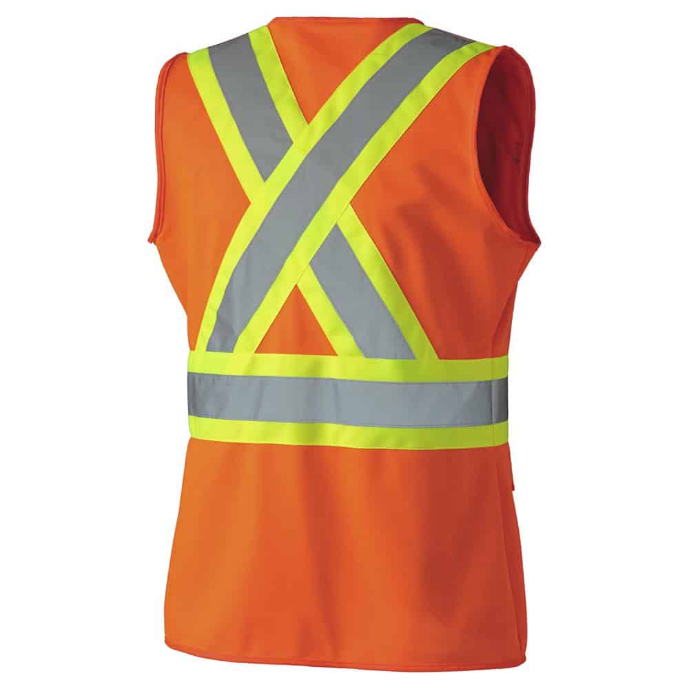 Pioneer Women's Hi-Viz Orange Polyester Safety Vest