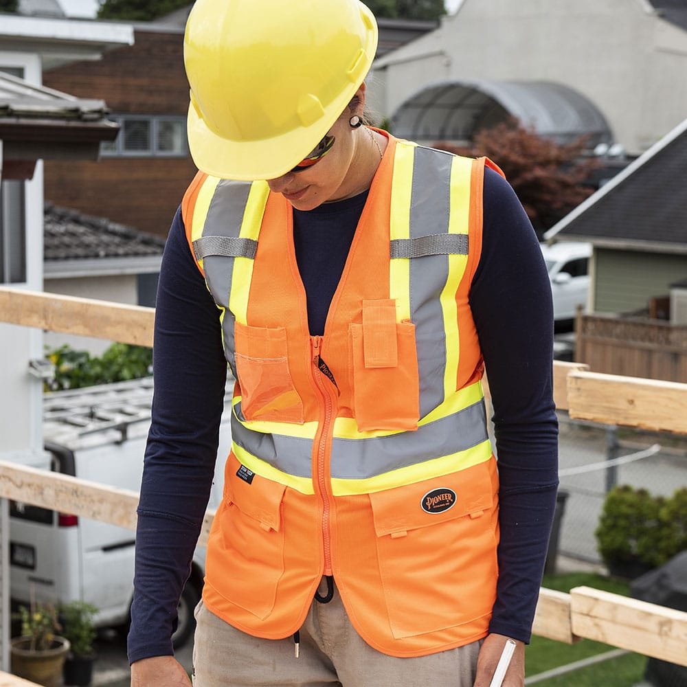 Pioneer Women's Hi-Viz Orange Polyester Safety Vest