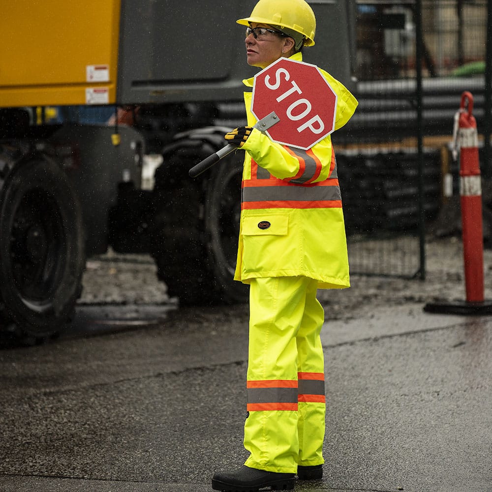 Image of Pioneer Women's High Viz Yellow Waterproof 300D Polyester/PU Jacket