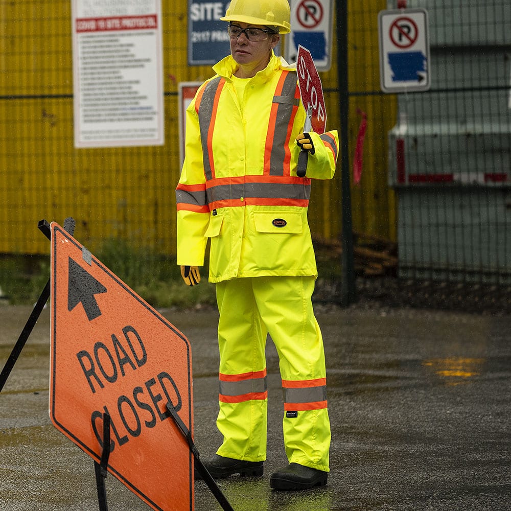 Image of Pioneer Women's High Viz Yellow Waterproof 300D Polyester/PU Jacket