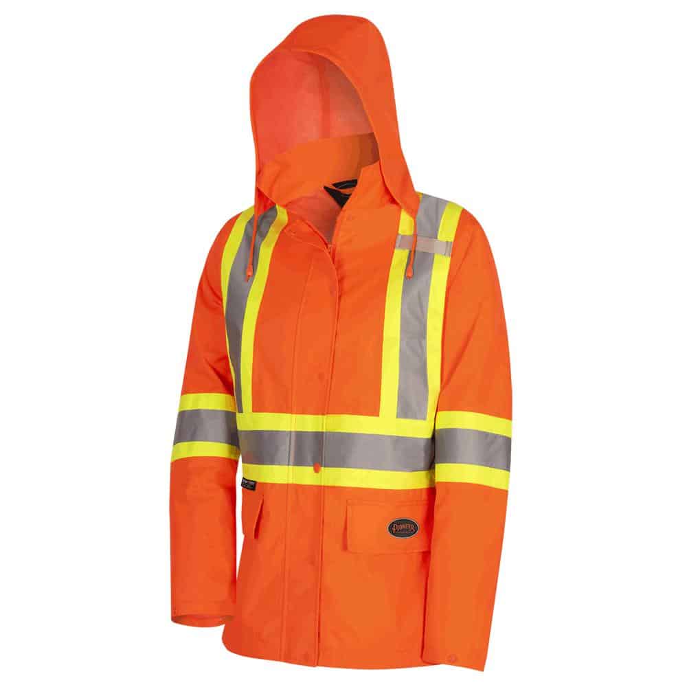 Image of Pioneer Women's High Viz Orange Waterproof 300D Polyester/PU Jacket