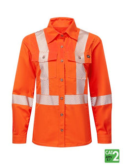 Image of IFR Workwear Women's UltraSoft® 7 oz Deluxe Segmented Striped Work Shirt