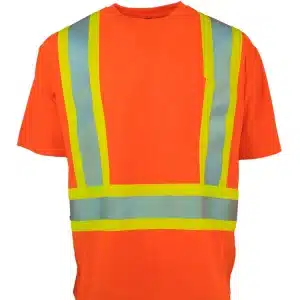 Hi Vis Crew Neck Short Sleeve Safety Tee Shirt with Chest Pocket
