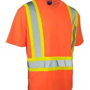 Ultrasoft Hi Vis Crew Neck Short Sleeve Safety Tee Shirt with Chest Pocket